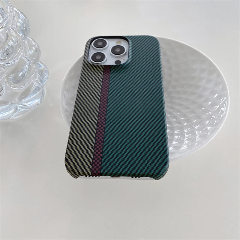 Capinha Para Iphone de Luxo em Fibra de Carbono
