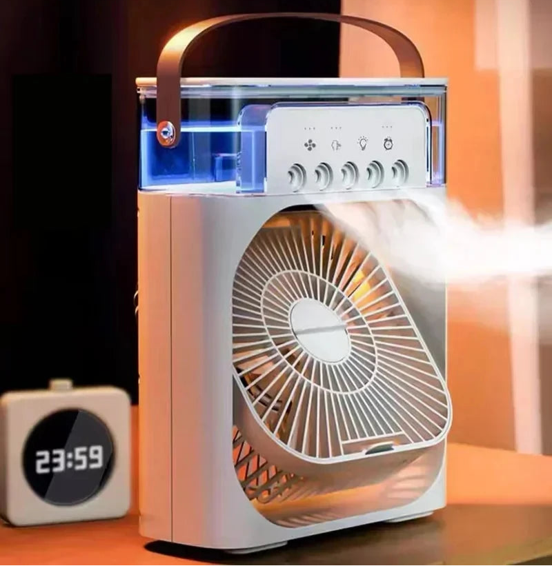 AirZen Portátil – Umidificador e Climatizador com LED Relaxante.